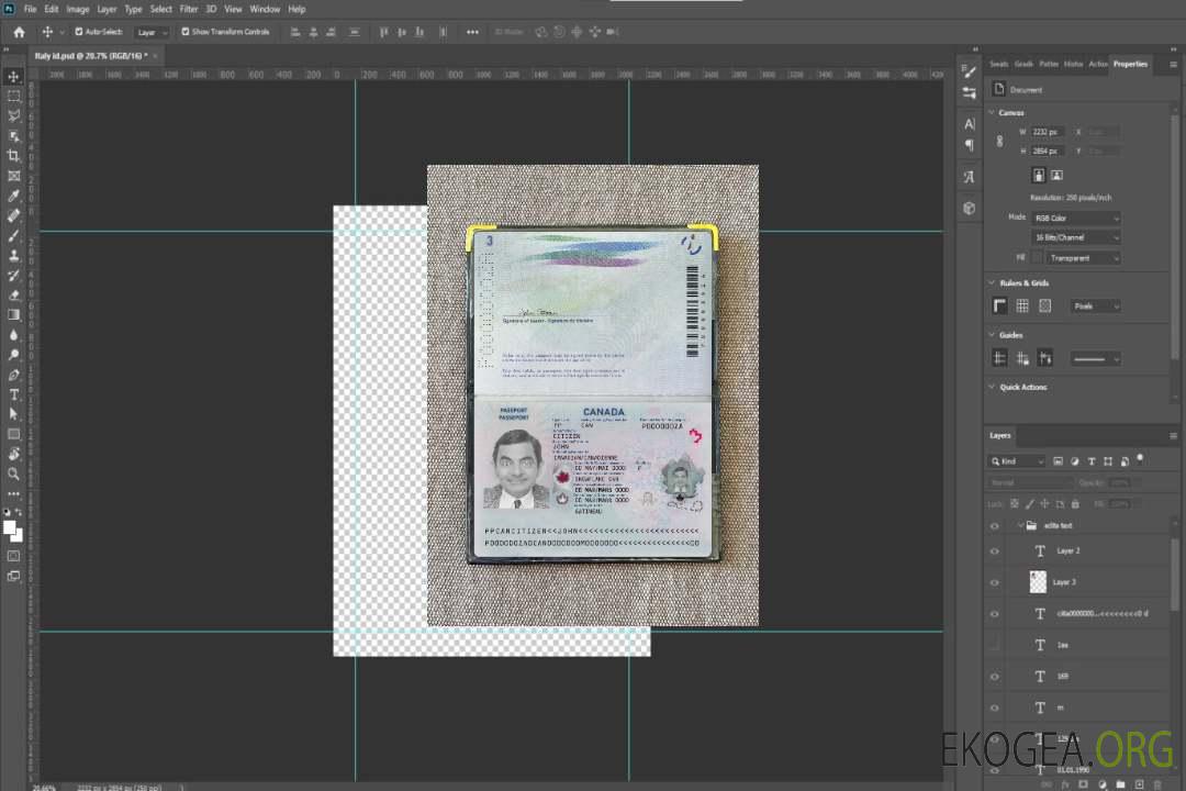 Passeport canadien 2023-présent version 2 photolook template Passeport canadien 2023-présent version 2 photolook template